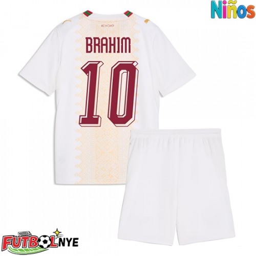 Camiseta Marruecos Brahim Diaz #10 Visitante Equipación para niños Mundial 2026 manga corta (+ pantalones cortos)